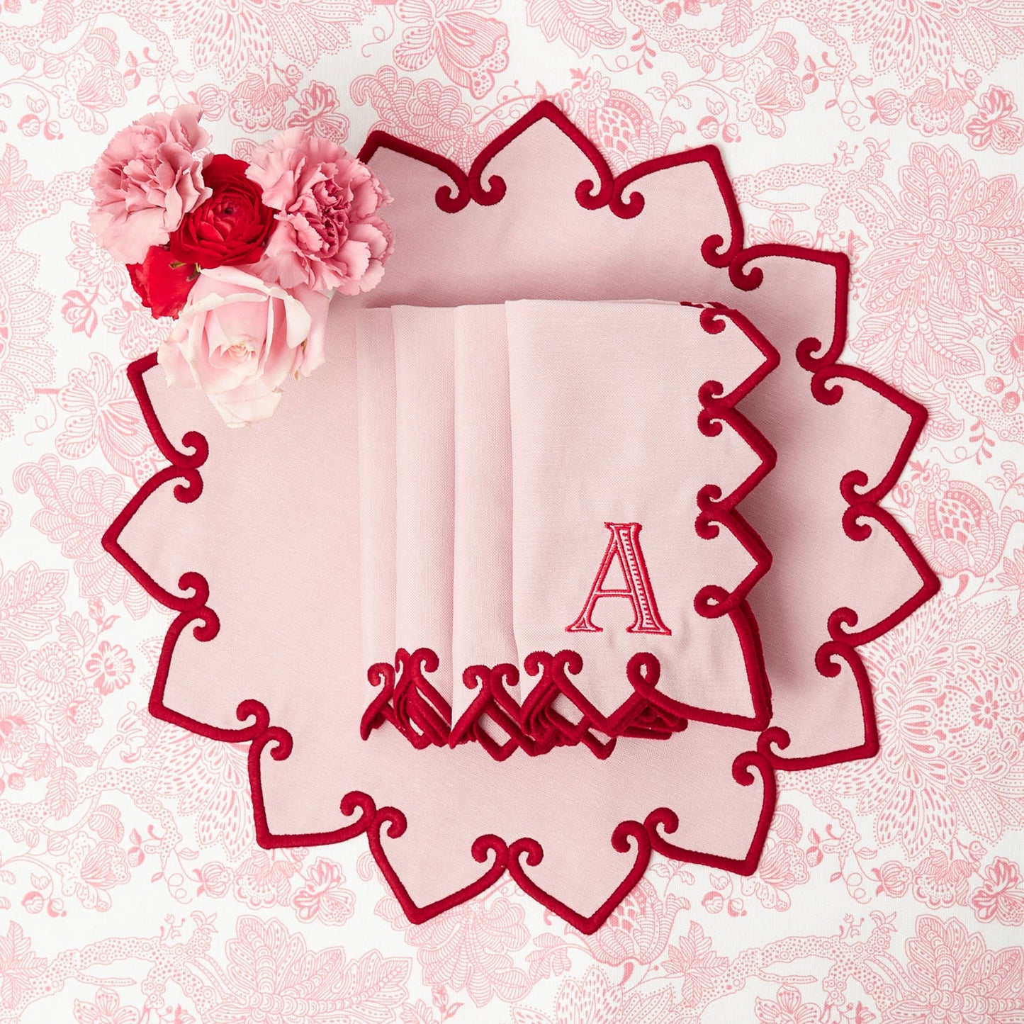 Pink & Red Angelina Napkins (Set of 4)