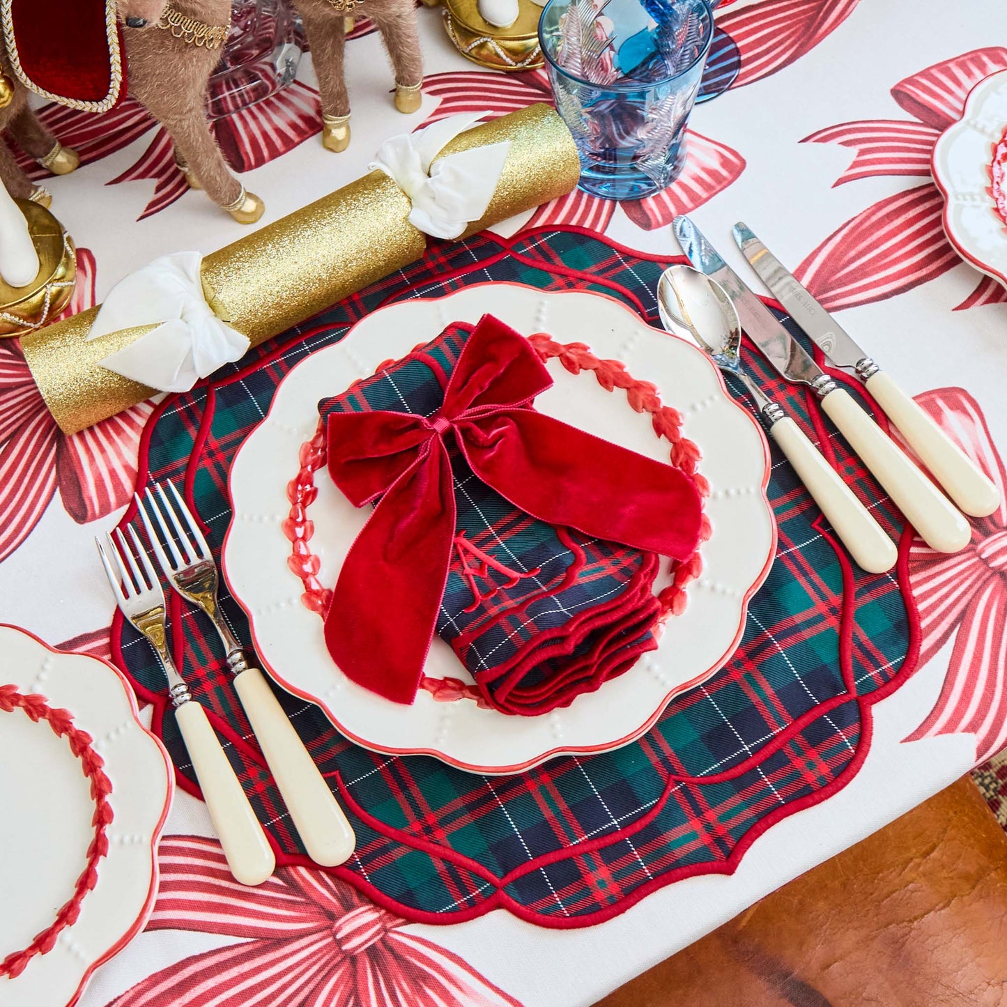 Red & Blue Sylvia Tartan Napkins (Set of 4)