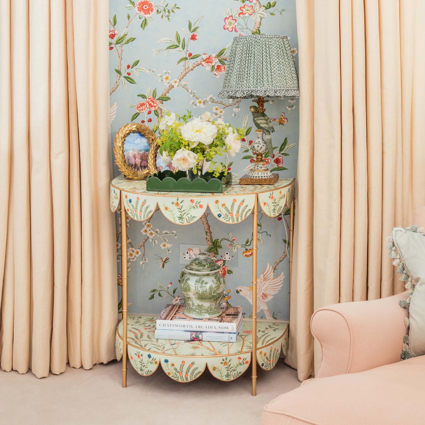 Annabelle Chinoiserie Tole Side Table