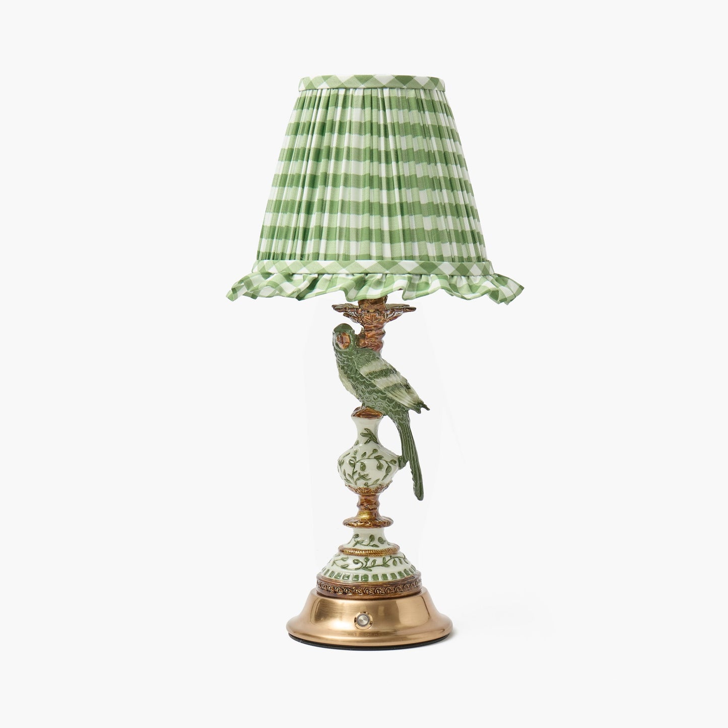 Olive Gingham Ruffle Lampshade (18cm)