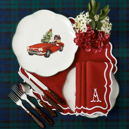 Berry Red Katherine Placemats & Napkins (Set of 4)