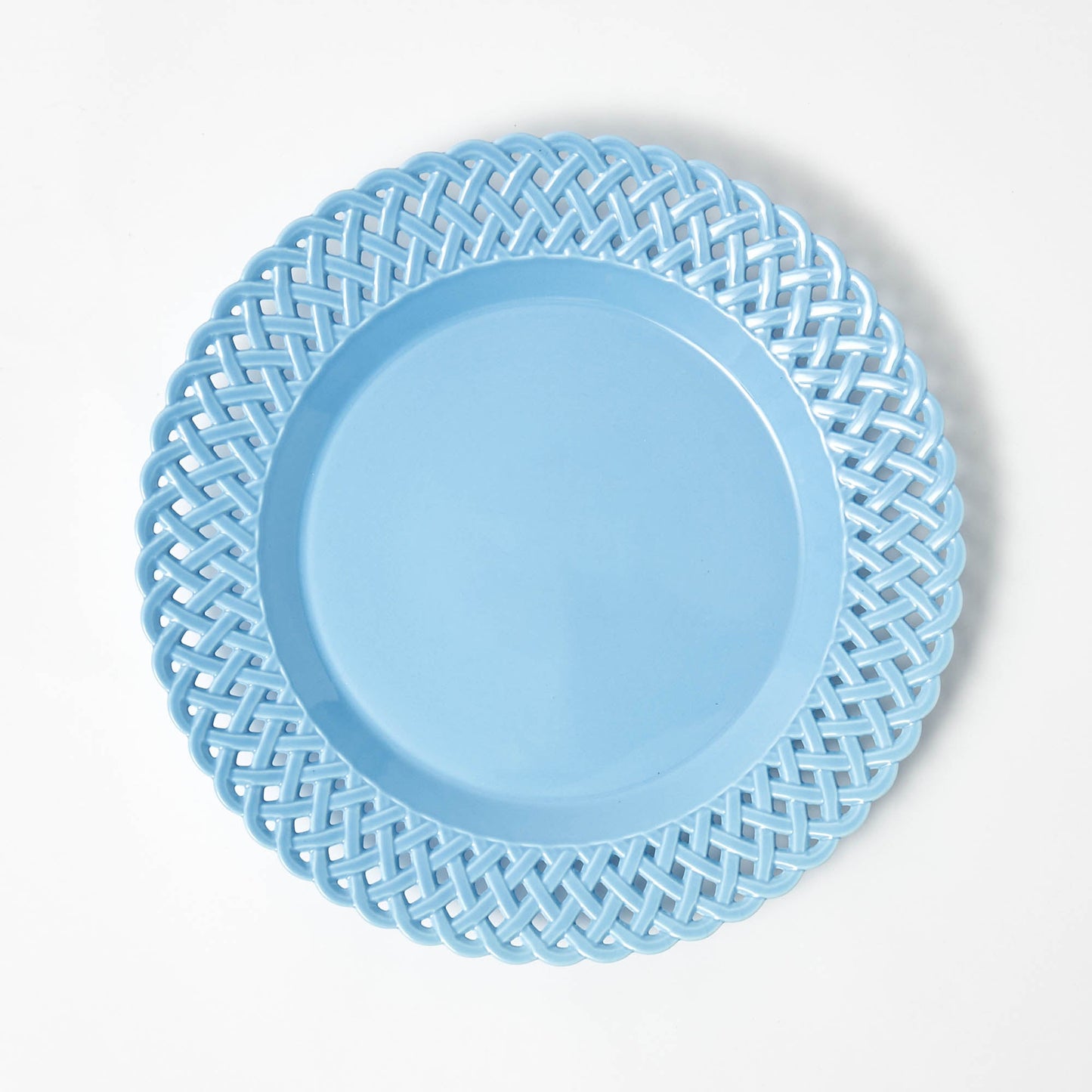 Blue Basketweave Dinner Plate