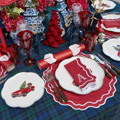 Berry Red Katherine Placemats & Napkins (Set of 4)