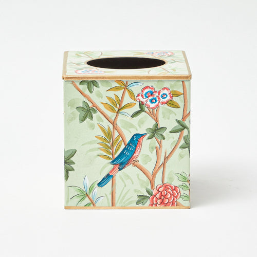 Green Chinoiserie Tole Tissue Box