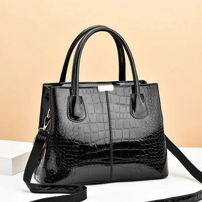 Ladies PU Leather Patent Leather Shoulder Crossbody Bag Women Luxury Designer Handbag Pruse Fashion Large Capacity Shopping Tote