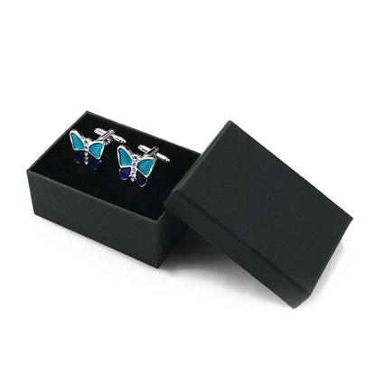 Mens high quality crystal cuff links wedding groom gifts for Free shipping blue butterfly Cufflinks  Man shirt cuffs cufflink