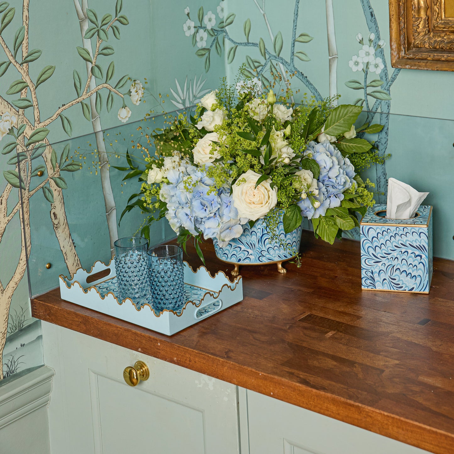 Blue Small Marble Tray