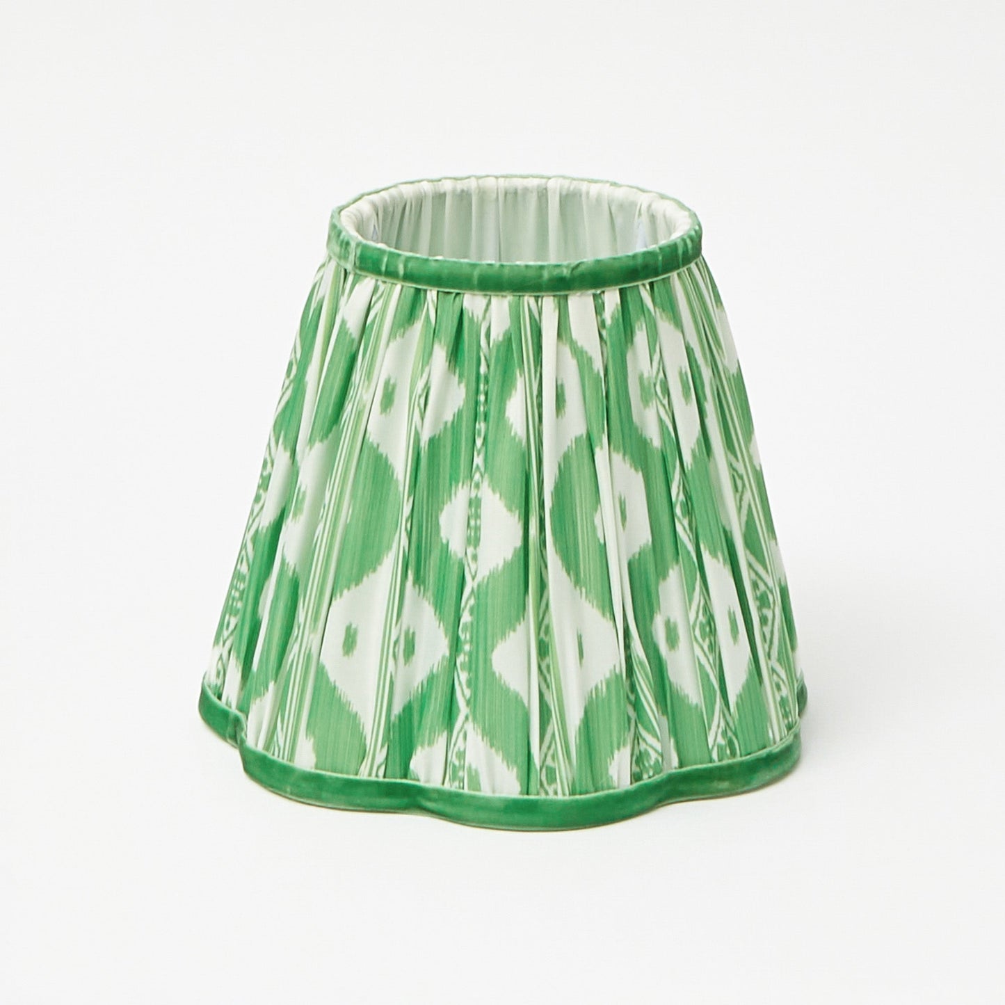 Square Rechargeable Lamp with Green Ikat Shade (18cm)