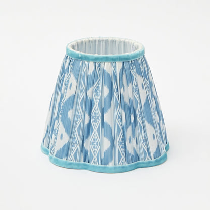 Tall Rechargeable Lamp with Blue Ikat Shade (18cm)