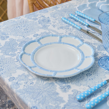 Blue Melamine Bamboo Starter Plates (Set of 4)