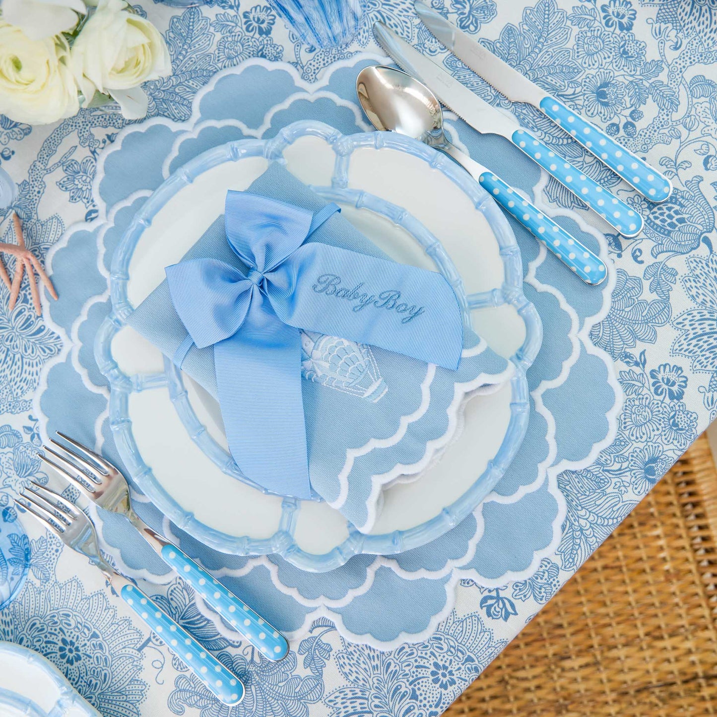 Blue Personalisable Grosgrain Bow