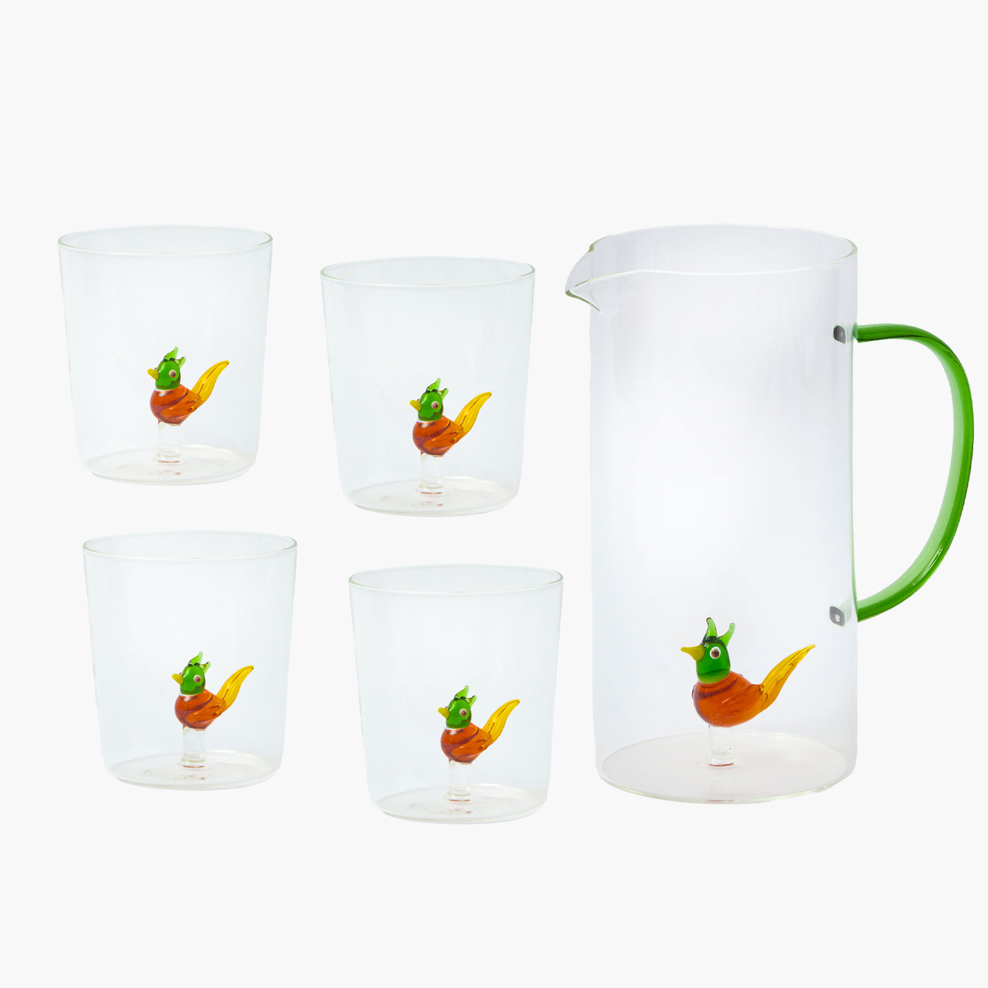 Pheasant Jug & Glasses (Set of 4)
