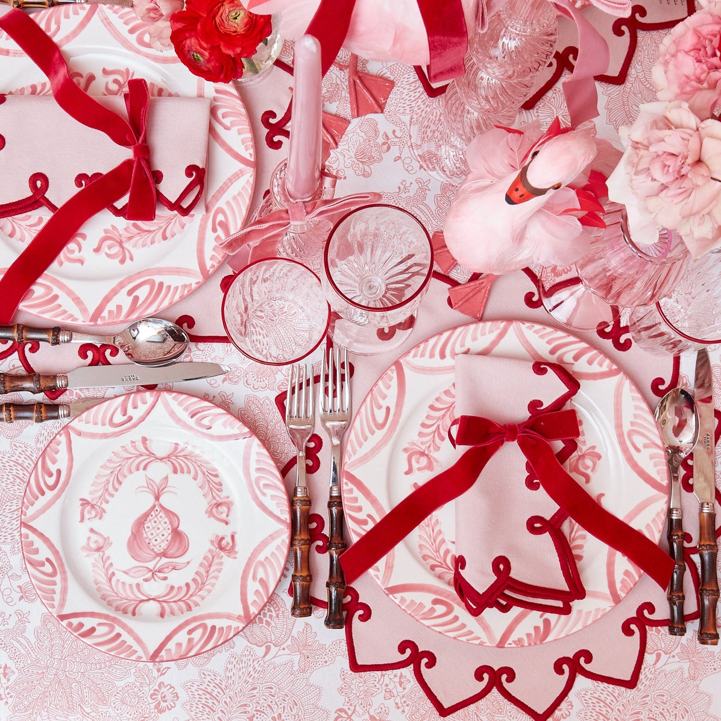 Pink & Red Angelina Napkins (Set of 4)