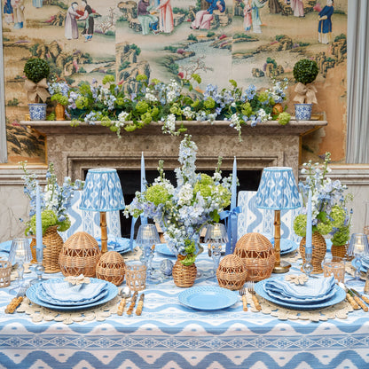 Blue Ikat Lampshade (18cm)