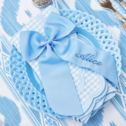 Blue Personalisable Grosgrain Bow