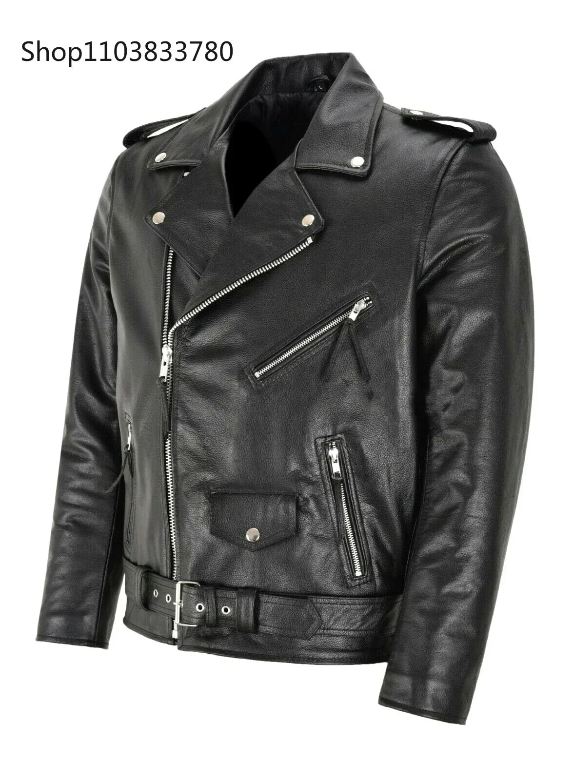 Men PU Leather Jacket Motorcycle Fashion Slim Fit Leather Coat Male Solid Turn-Down Collar Motorcycle Outwear Streetwear 4XL