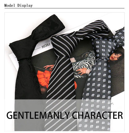 Elegant Ties For Men Gift Fashion Men Tie Set Striped Luxury Necktie Handchief Cufflinks 3 Pcs Business Wedding Suit Accessories