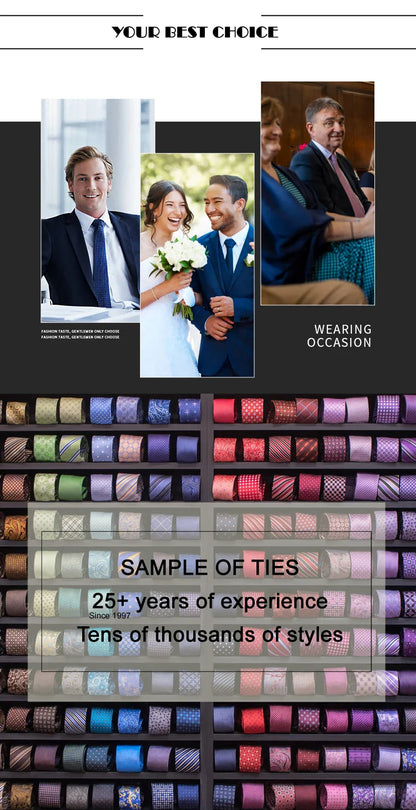 Luxury 7CM Mens Ties Striped Dot Necktie Formal Classic Business Neck Ties Jacquard Woven Necktie For Men Groom Wedding Party