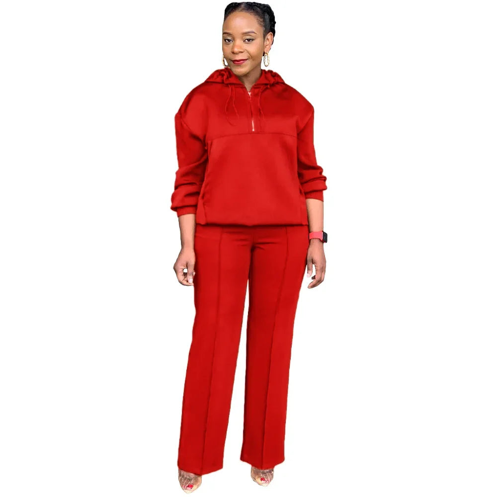 CM.YAYA Long Sleeve Women Set Loose Long Sleeve Hoodies Pant Suits 2024 Spring 2 Two Piece Sets Sporty Tracksuits Street Outfits