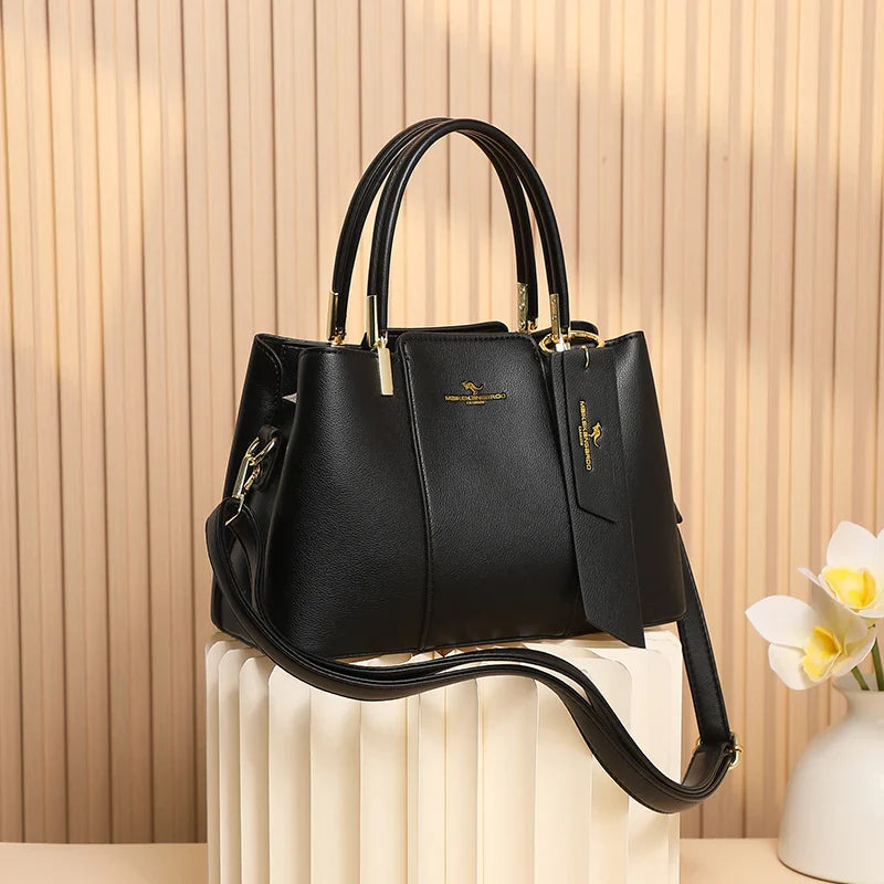 Luxury Handbag Fashion Print Large Capacity Soft Leather Women Shoulder Crossbody Bag Leisure Designer Ladies Purses and Handbag