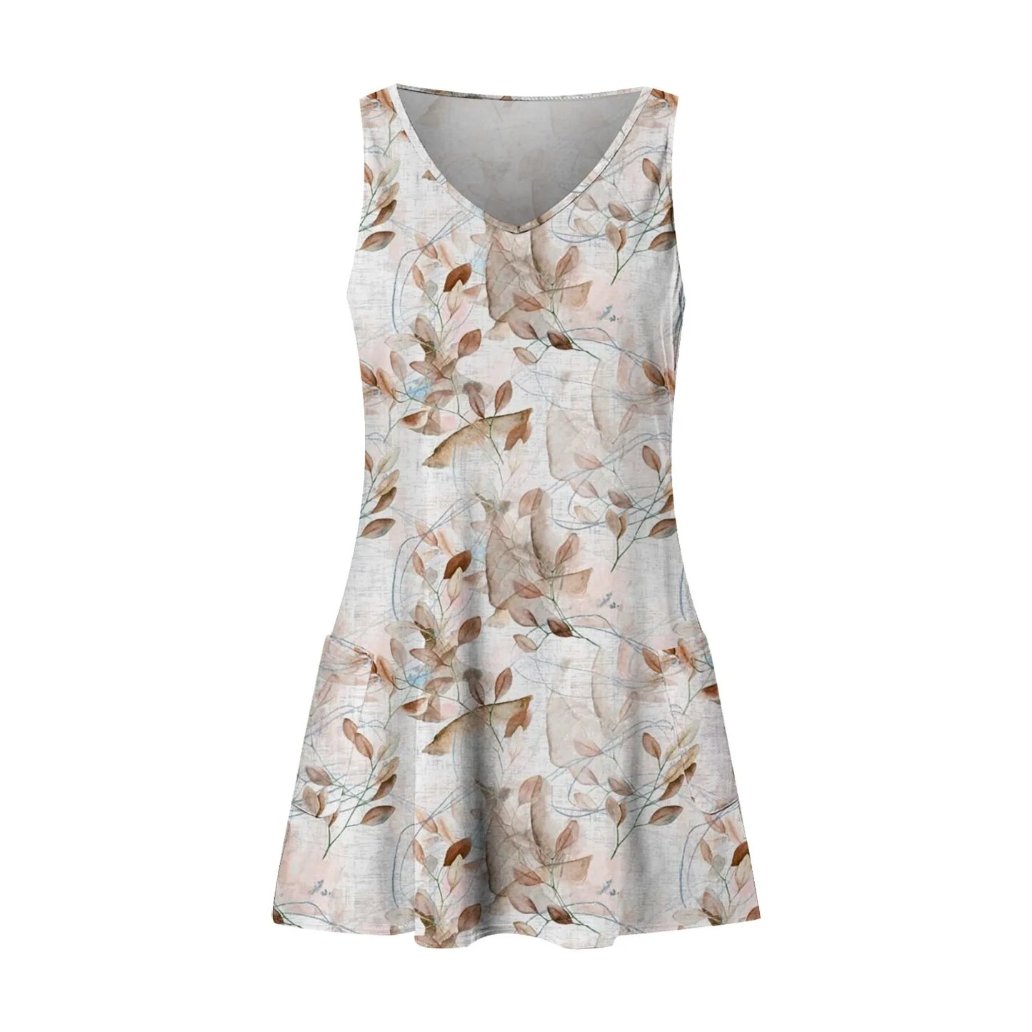 Dresses For Women 2024 Fashion Women'S Casual Print Summer Bohemian Beach Dress With Pockets V Neck Tank Dress Formal Dresses