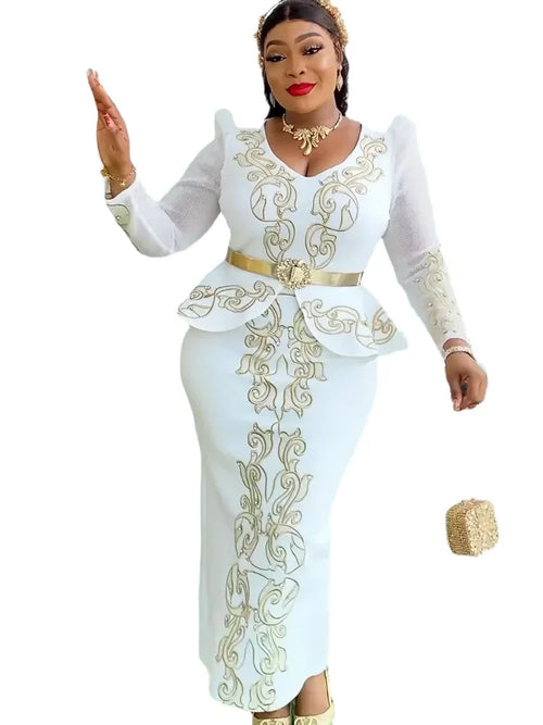Elegant African Dresses for Women 2025 New Africa Clothing Plus Size Turkey Wedding Party Long Dress Dashiki Ankara Outfits Robe