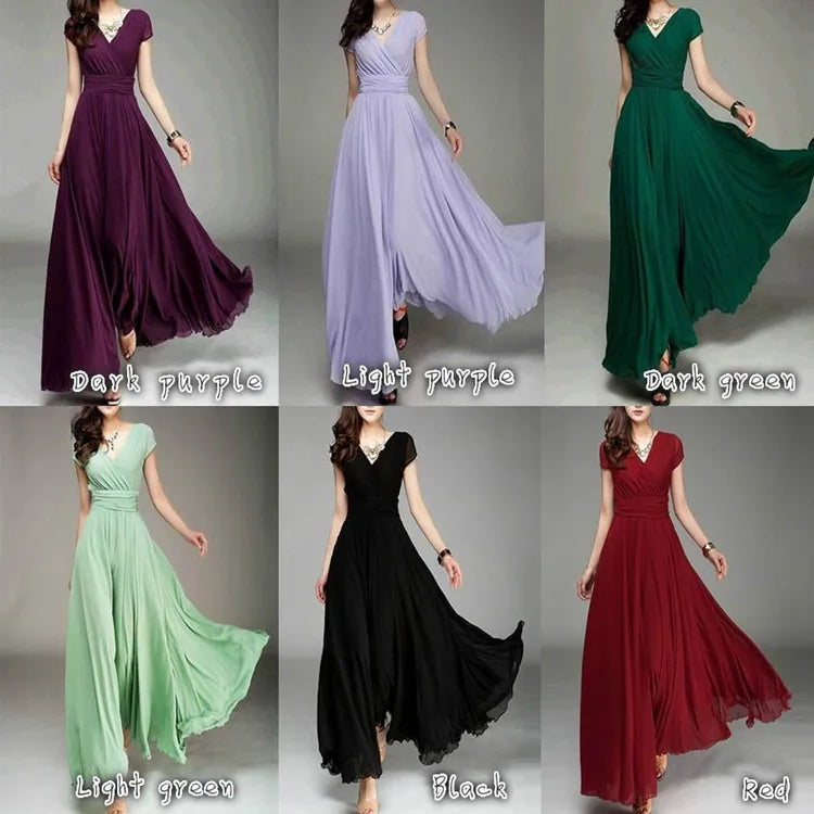 Elegant bodycon sexy Women's dress for women 2022 summer short sleeve chiffon boho party dresses woman robe femme ladies
