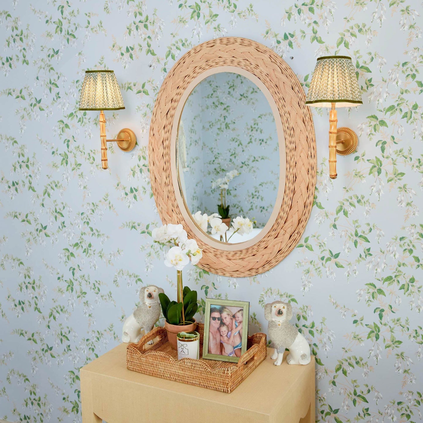 Olive Lotus Lampshade (18cm)