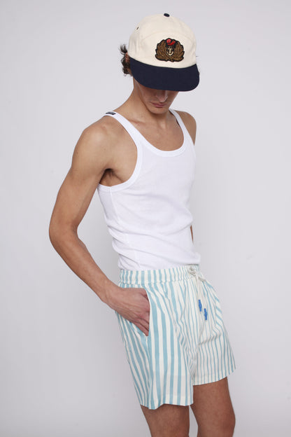‘Striper’ Swim Trunks (Blue)