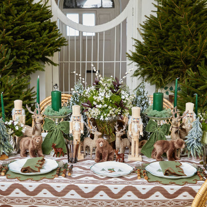 Forest Green & Brown Angelina Placemats & Napkins (Set of 4)