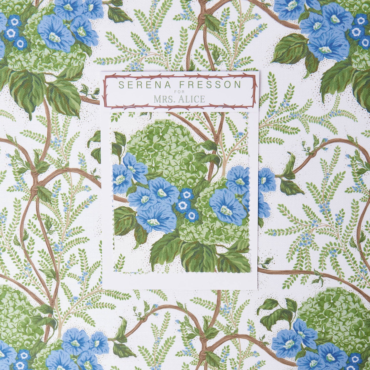 Green & Blue Lady Isabella's Garden Fabric