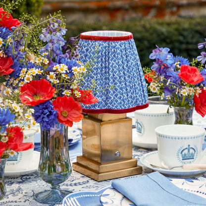 Cobalt & Red Lotus Lampshade (18cm)