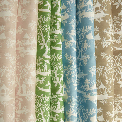 Blue Pagoda Garden Fabric