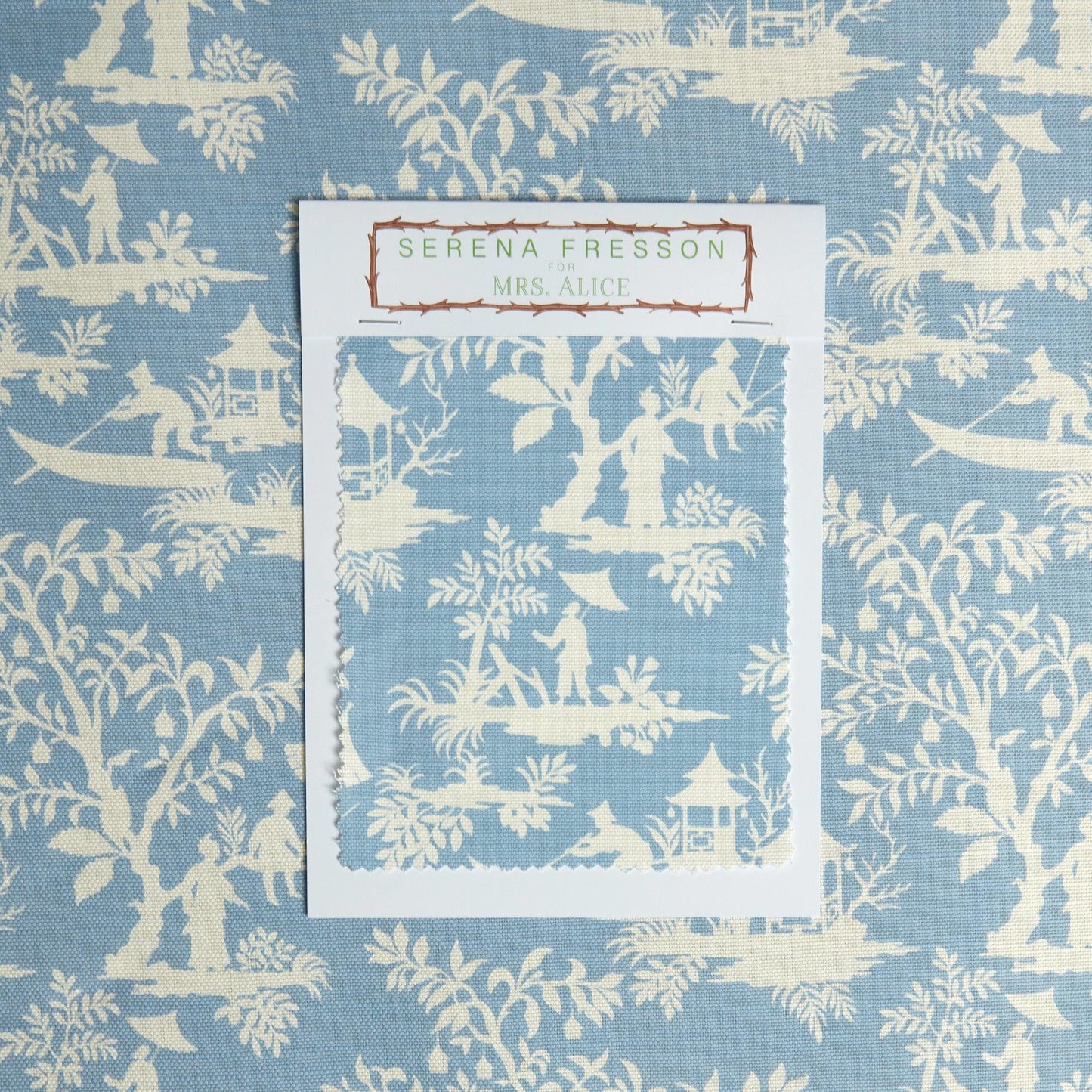 Blue Pagoda Garden Fabric