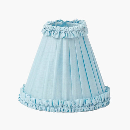 Blue Parrot Rechargeable Wall Light with Soft Blue Frilled Silk Shade (18cm)