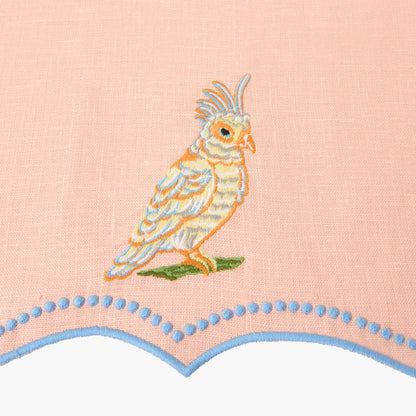 Parrot Coral Linen Napkins (Set of 4)