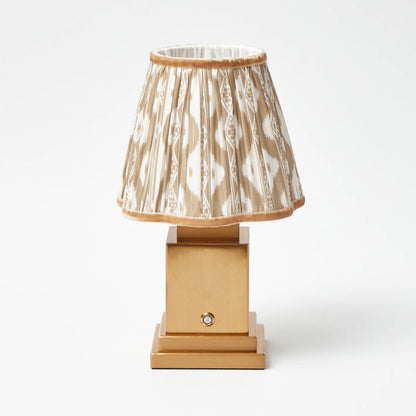 Square Rechargeable Lamp with Putty Ikat Shade (18cm)