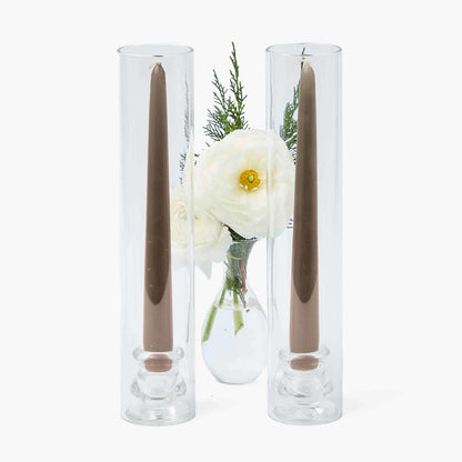 Claudia Hurricane Glass Candle Holders (Pair)