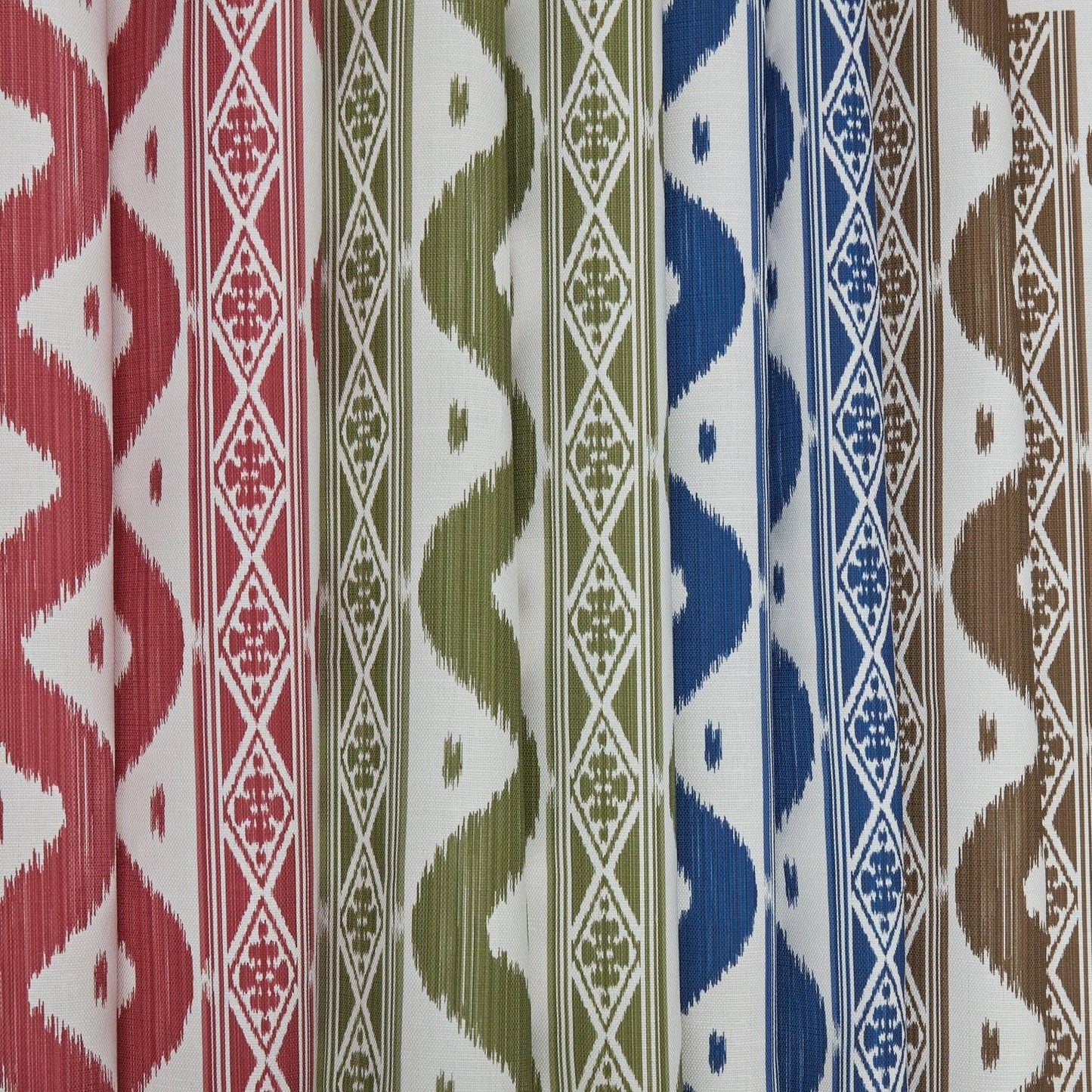 Cobalt Blue Ikat Stripe Fabric