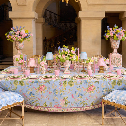 Pink Chinoiserie Tole Urn & Pedestal