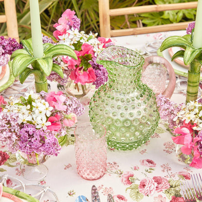 Emerald Hobnail Jug & Rose Handle