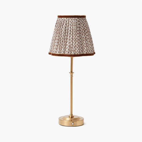 Edie Rechargeable Lamp with Chocolate Lotus Shade (18cm)