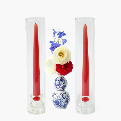 Claudia Hurricane Glass Candle Holders (Pair)