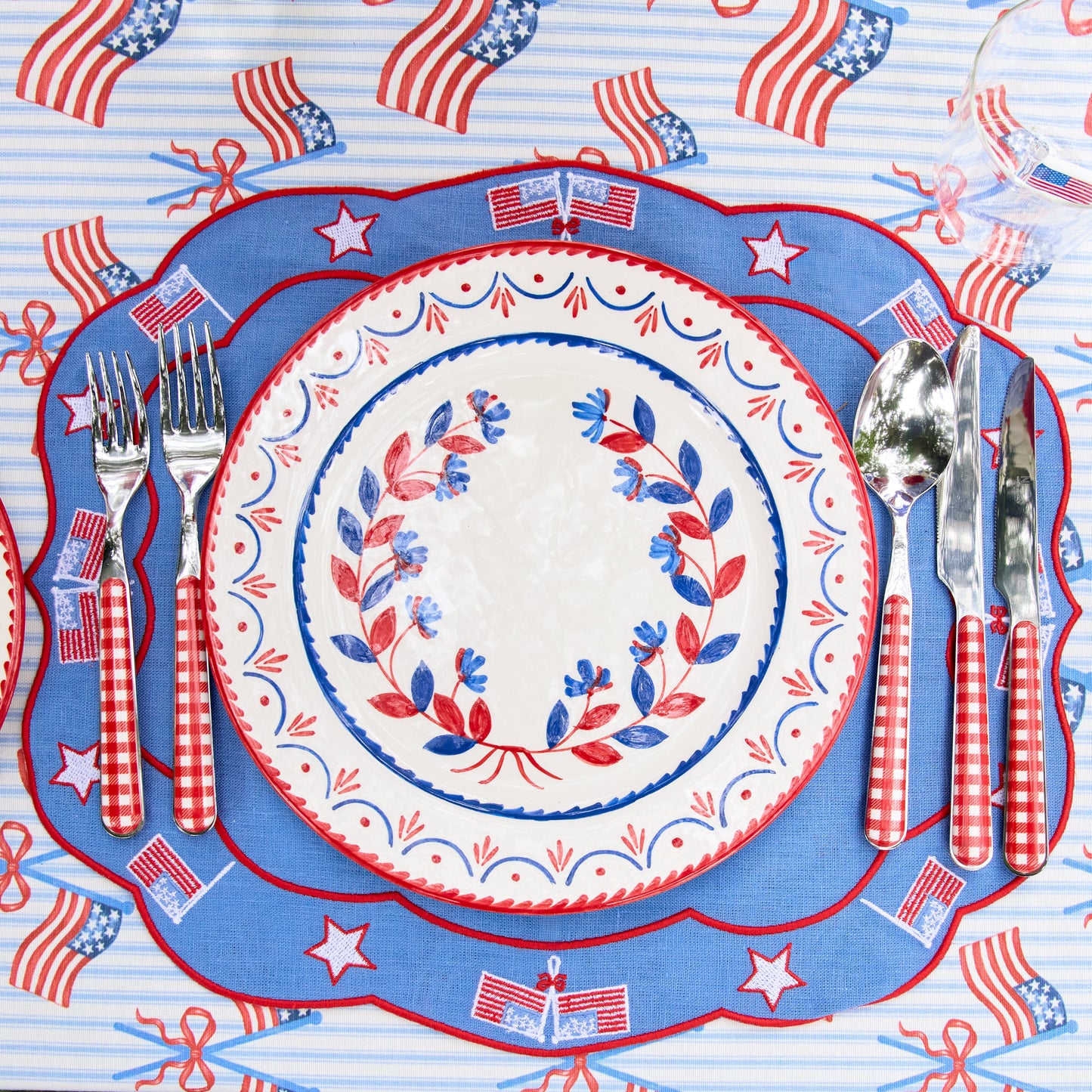 Blue & Red Josephine Dinner Plate