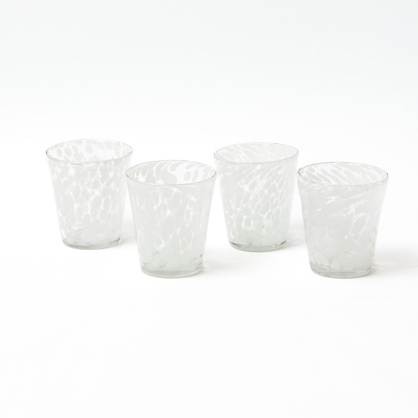 White Dappled Glasses (Set of 4)