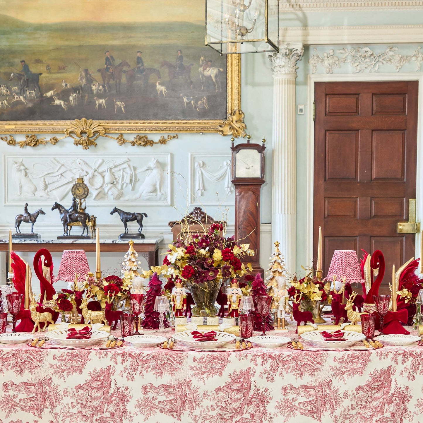 Burgundy Claudette Toile Placemats (Set of 4)