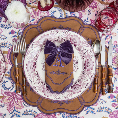 Purple Velvet Napkin Bows (Set of 4)