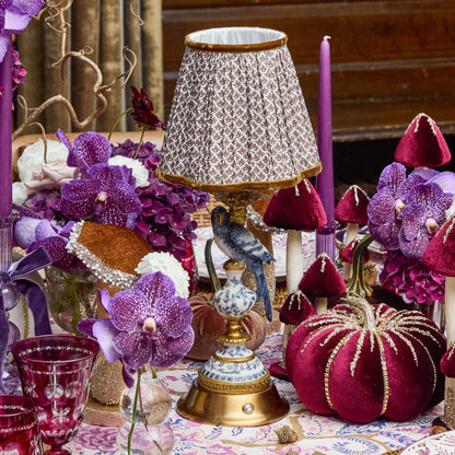 Blue Parrot Rechargeable Lamp with Chocolate Lotus Shade (18cm)