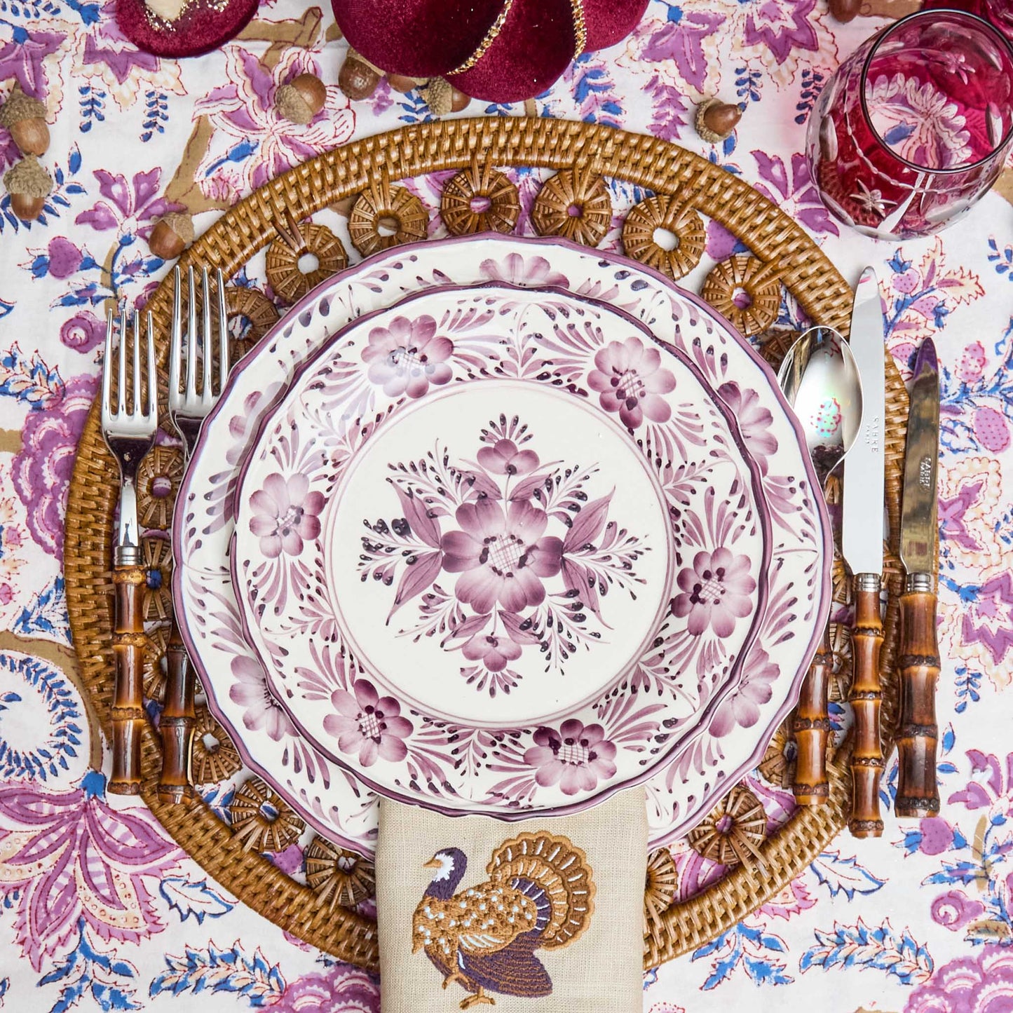Purple Pandora Dinner & Starter Plates (Set of 8)