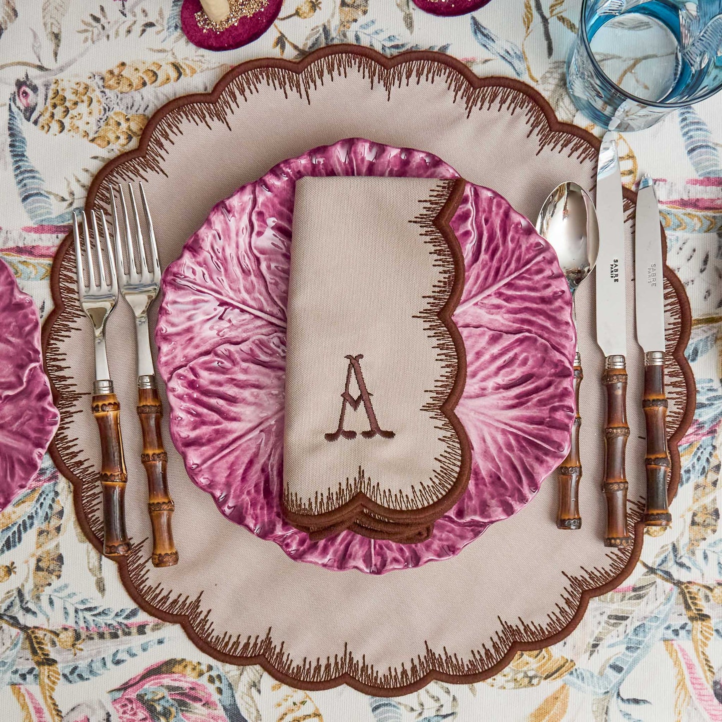 Taupe & Chocolate Isabella Napkins (Set of 4)